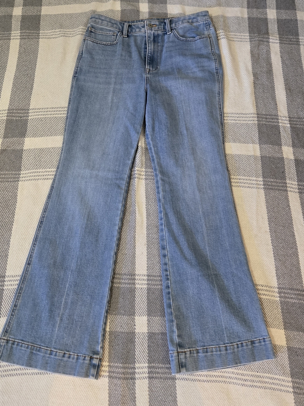 Talbots Flawless High Waist Flare Jeans Light Wash Size 10